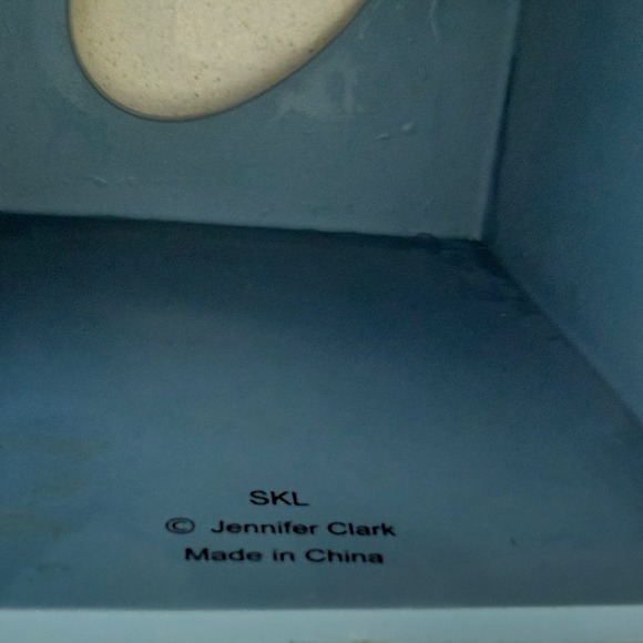 SKL Jennifer Clark Frog Flower Tissue Box Cover Blue Decorative Holder Acrylic - Picture 7 of 7